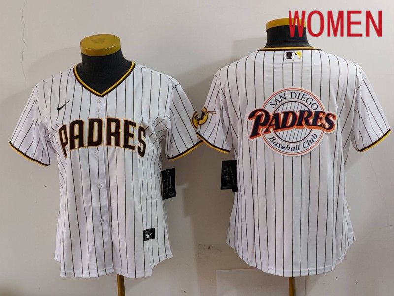 Women San Diego Padres Blank White Stripe Game 2024 Nike MLB Jersey style 5